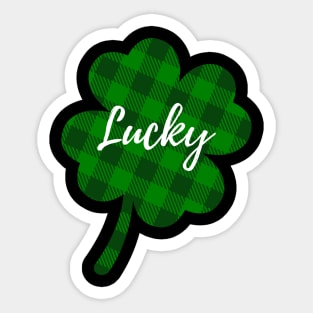 Lucky Plaid Clover Sticker